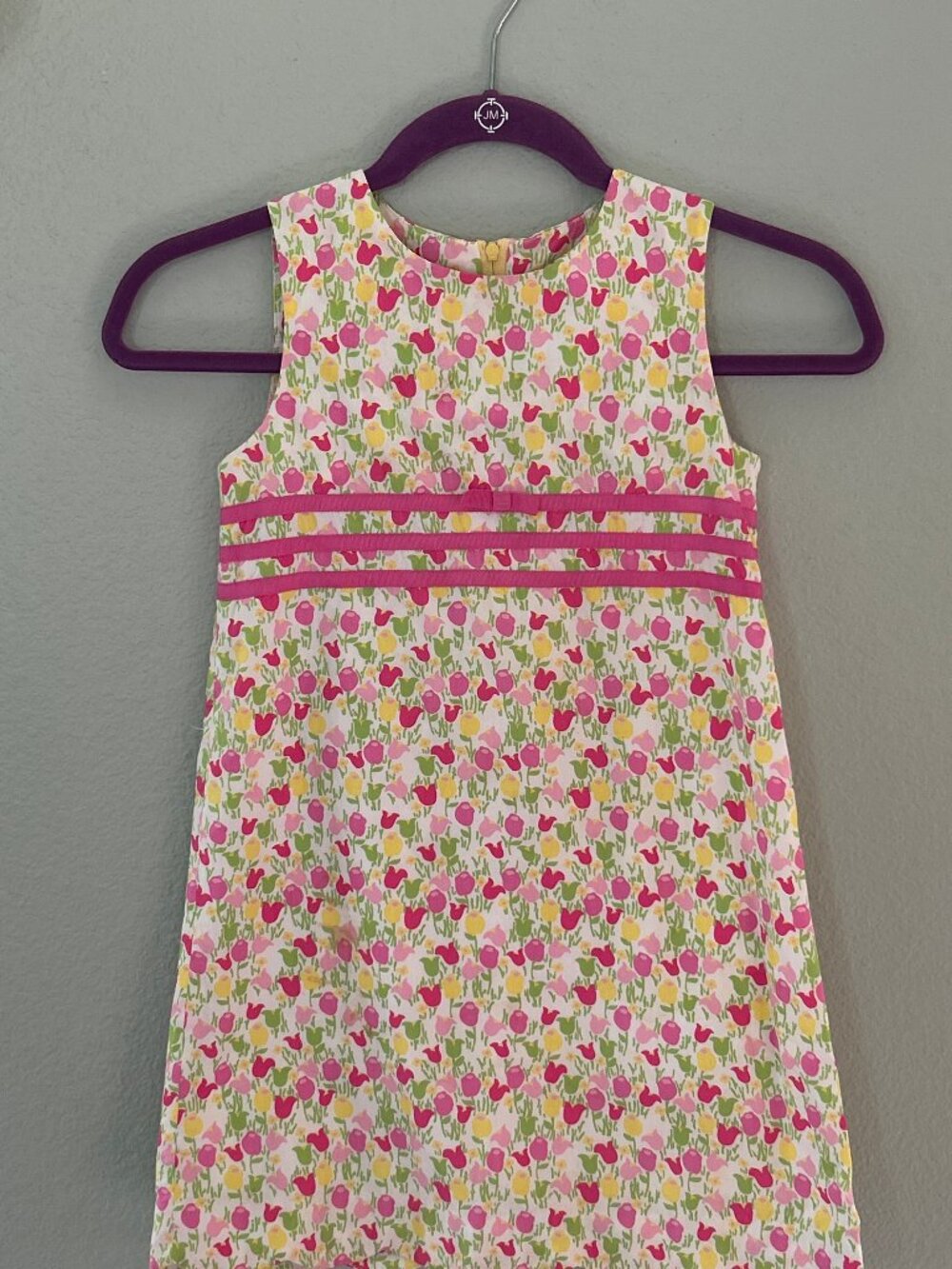 Vintage Lilly Pulitzer ~ Floral Tulip Dress ~ Girls 6 ~ Bow / Trim